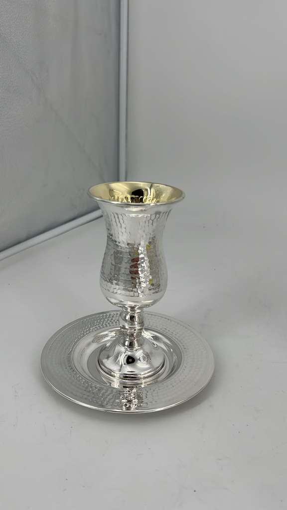 Kiddush Cup With Stem Hammerd